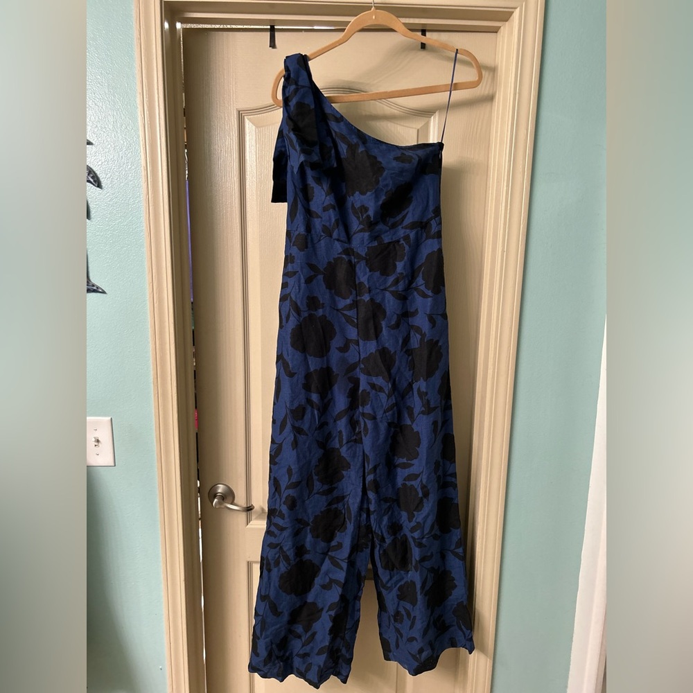 Kate Spade X Target One-Shoulder Blue Floral Jumpsuit